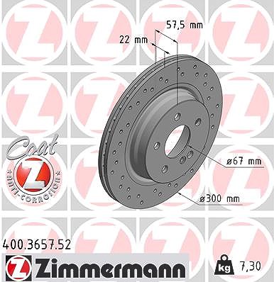 Zimmermann Bremsscheibe [Hersteller-Nr. 400.3657.52] für Mercedes-Benz von Zimmermann