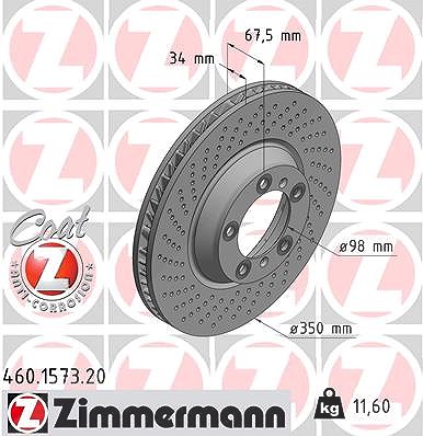 Zimmermann Bremsscheibe [Hersteller-Nr. 460.1573.20] für Porsche von Zimmermann