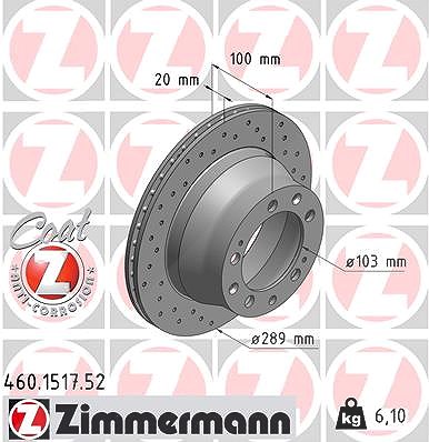 Zimmermann Bremsscheibe [Hersteller-Nr. 460.1517.52] für Porsche von Zimmermann
