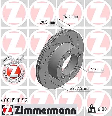 Zimmermann Bremsscheibe [Hersteller-Nr. 460.1518.52] für Porsche von Zimmermann