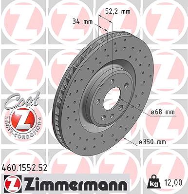 Zimmermann Bremsscheibe [Hersteller-Nr. 460.1552.52] für Porsche von Zimmermann