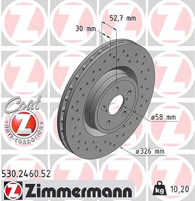 Zimmermann Bremsscheibe [Hersteller-Nr. 530.2460.52] für Subaru von Zimmermann