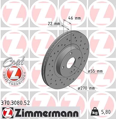 Zimmermann Bremsscheibe Vorderachse Belüftet [Hersteller-Nr. 370.3080.52] für Mazda von Zimmermann
