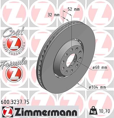 Zimmermann Bremsscheibe [Hersteller-Nr. 600.3237.75] für VW von Zimmermann