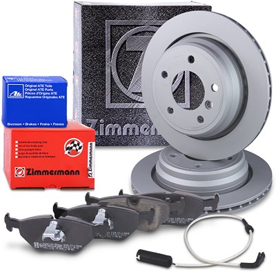 Zimmermann Bremsscheiben+Bremsbeläge+VWK Hinten für BMW von Zimmermann