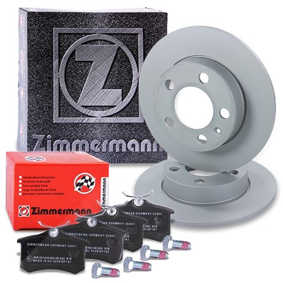 Zimmermann Bremsscheiben + Bremsbeläge Hinterachse für Audi, Seat, Skoda, VW von Zimmermann