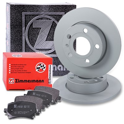 Zimmermann Bremsscheiben + Bremsbeläge Hinterachse für Audi, Seat, Skoda, VW von Zimmermann