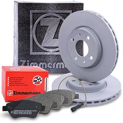 Zimmermann Bremsscheiben + Bremsbeläge Vorderachse für Alfa Romeo, Citroën, Fiat, Lancia, Peugeot von Zimmermann