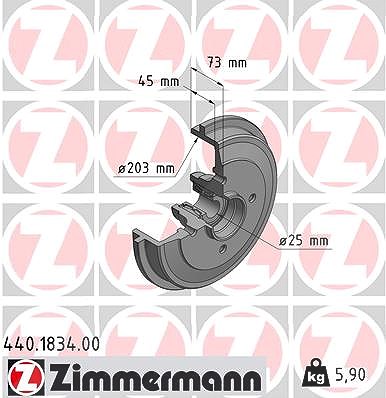Zimmermann Bremstrommel [Hersteller-Nr. 440.1834.00] für Citroën, Ds, Peugeot von Zimmermann