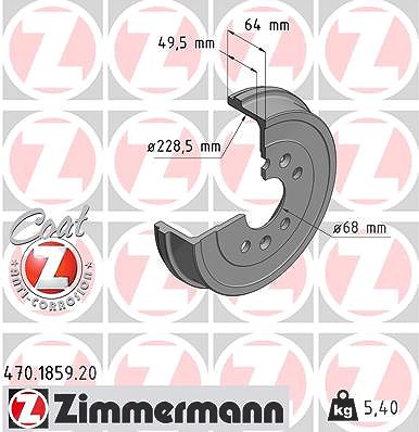 Zimmermann Bremstrommel [Hersteller-Nr. 470.1859.20] für Dacia von Zimmermann