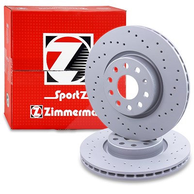 Zimmermann 1x Sport-Bremsscheibe belüftet vorne [Hersteller-Nr. 100.3300.52] für Audi, Seat, Skoda, VW von Zimmermann