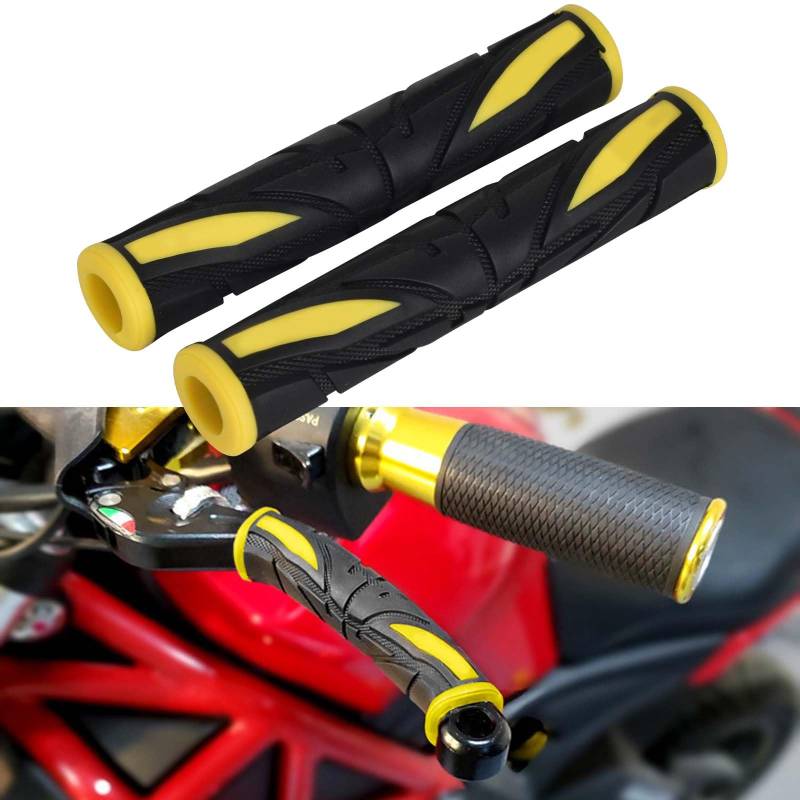 Zimoer 1 Paar Motorrad Bremsgriff Abdeckung, Motorrad Bremshebel Schutzhülle, Motorradbremse Kupplungshebel Abdeckung, Bremshebelschutz, Bremshebelgriff Schutzabdeckung für Bremsgriff Schutz (Gelb) von Zimoer