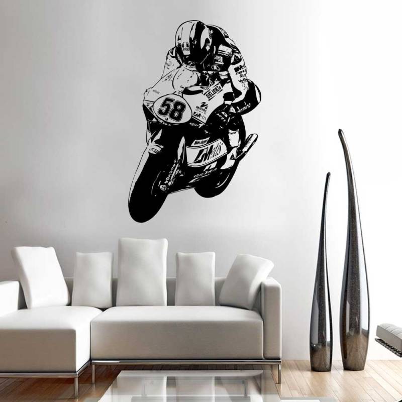 ZionDesigns Marco Simoncelli 58?Moto GP Art Wand 001?Aufkleber Graphic von ZionDesigns