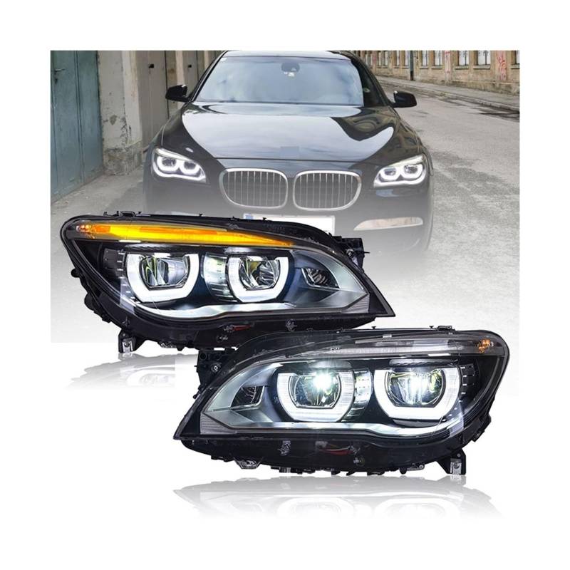 Auto Styling Kompatibel for BMW F01 F02 Scheinwerfer 2009-2015 740i 730i 735i LED Scheinwerfer DRL Projektor Objektiv original LED Auto Zubehör (Color : With AFS, Size : 2009-2012 year) von Zixmix