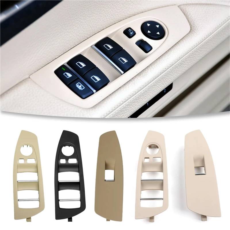 /Fit for BMW Auto Innen Fensterheber Schalter Panel Türgriff Trim 7 Serie F02 61319241915 Auto Zubehör Vordersitz(Black Front Left) von Zixmix