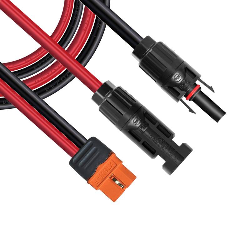 ZkeeShop Solarladekabel Solarstecker auf XT60i Adapter Stecker Anschluss Solarpanel 12AWG XT60i-F Kabel Kompatibel für Solargenerator Tragbare Powerstation (3M/118inch)(3M) von ZkeeShop