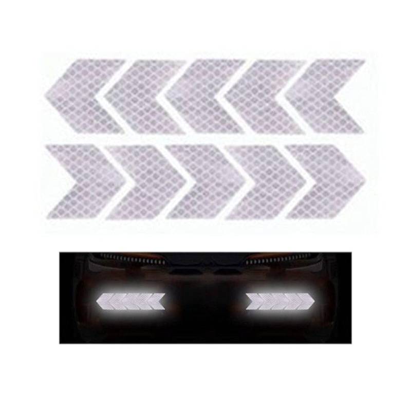 10Pcs Auto Für Pfeil Reflektierende Aufkleber Sicherheit Warnung Reflektor Dekorative Streifen Außen Zubehör von Zkydhbd