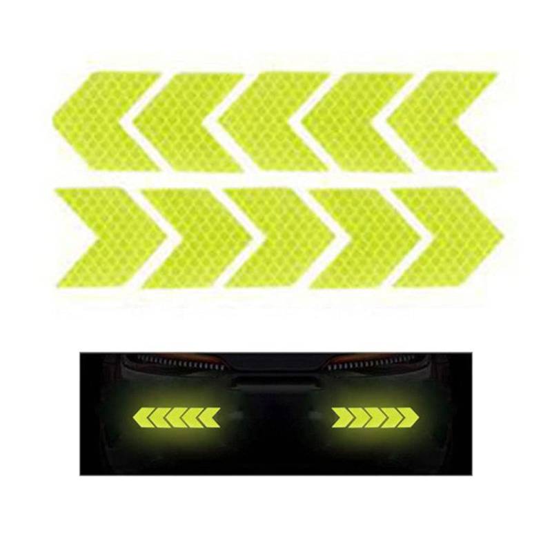 10Pcs Auto Für Pfeil Reflektierende Aufkleber Sicherheit Warnung Reflektor Dekorative Streifen Außen Zubehör von Zkydhbd