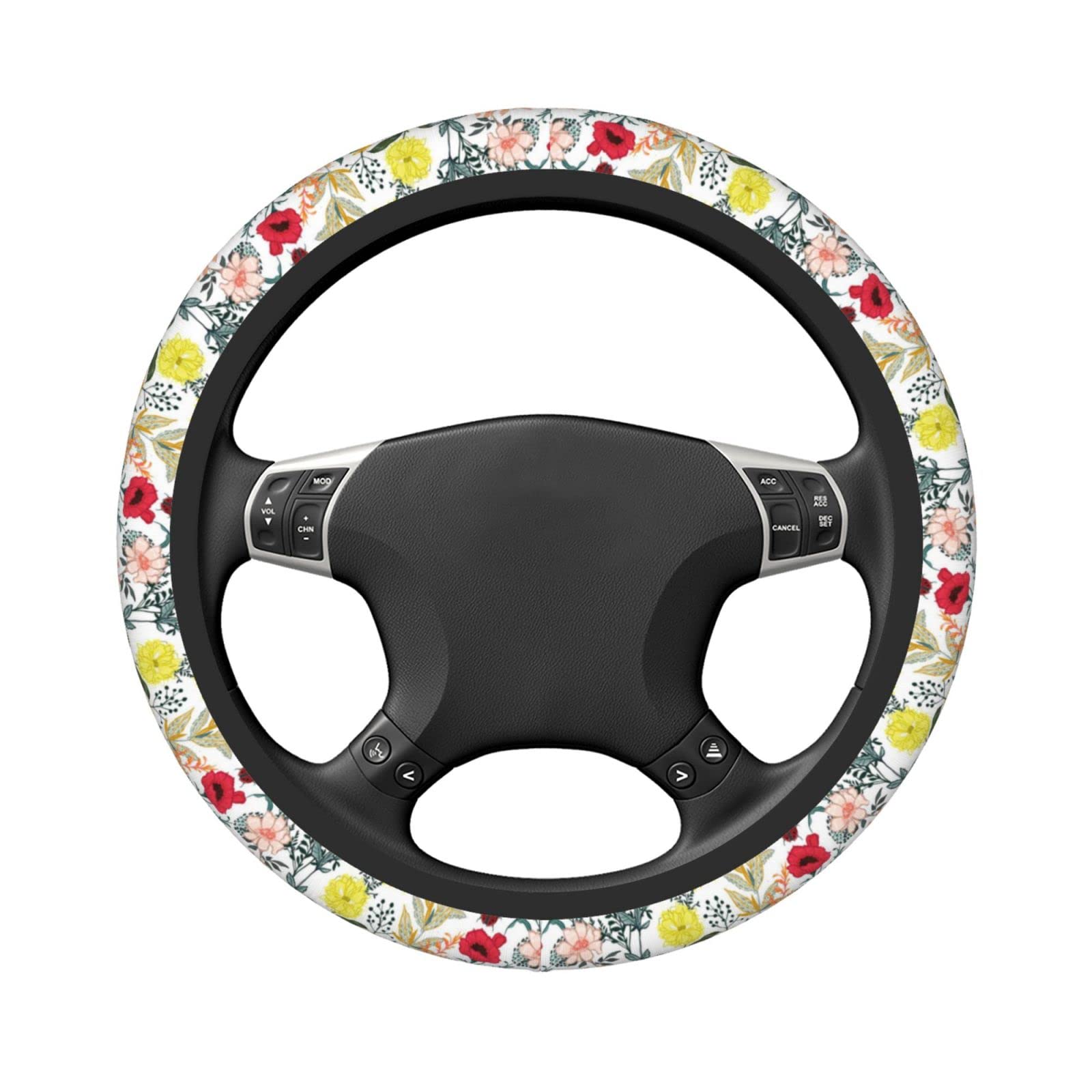 Lenkradbezug, bunte Blume, Auto-Lenkradbezug für Damen und Herren Lenkradbezug, bunte Blume, Auto-Lenkradbezug für Damen und Herren von Zltegako