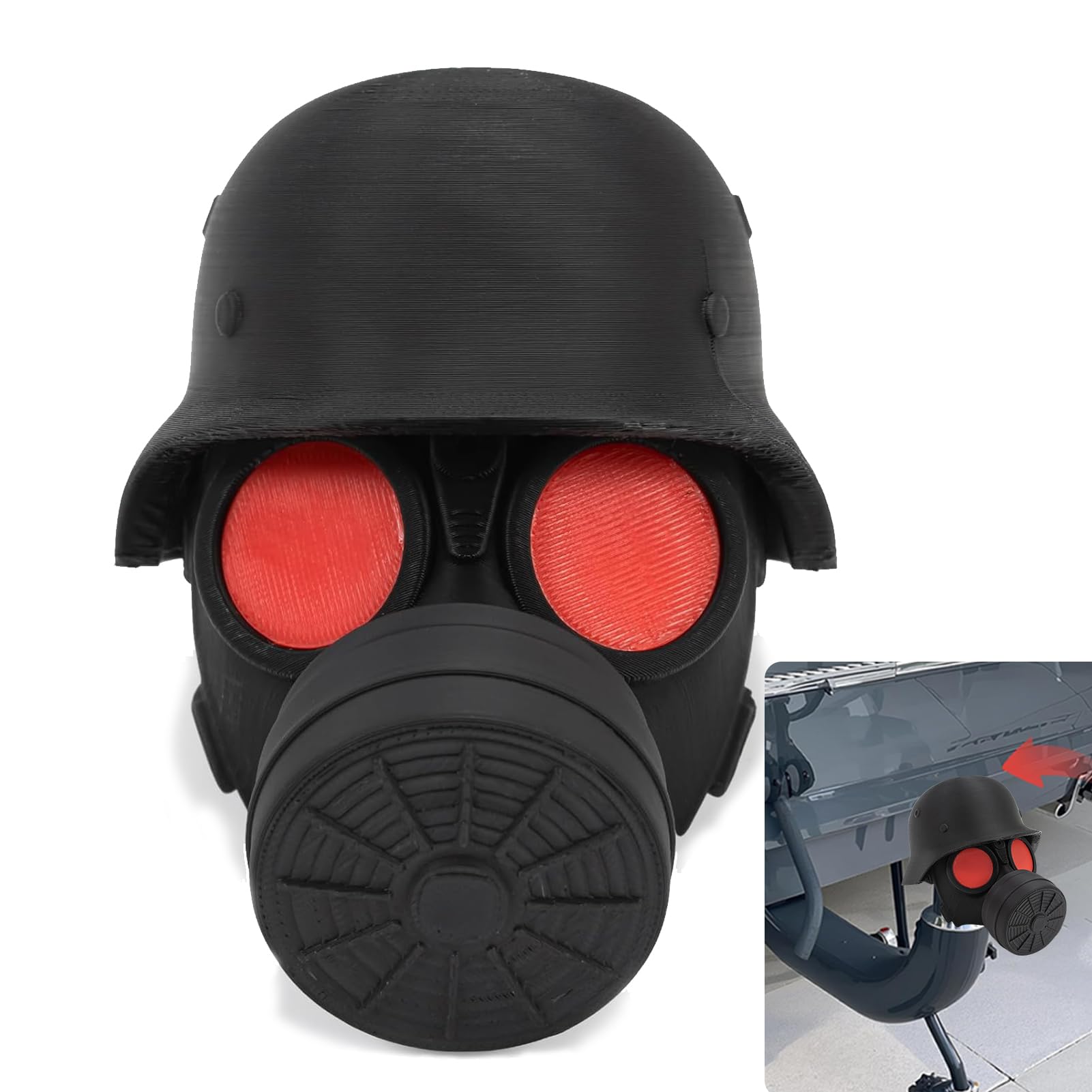 Abdeckkappe für Anhängerkupplung, Schutzkappe Anhängerkupplung Gasmaske Helm Form, Anhängerkupplung Abdeckung Lustig, Staubdicht Wasserdicht, für 50mm Kugelkopf Anhänger Anhängerkupplungen (Rot) von Znnhnn