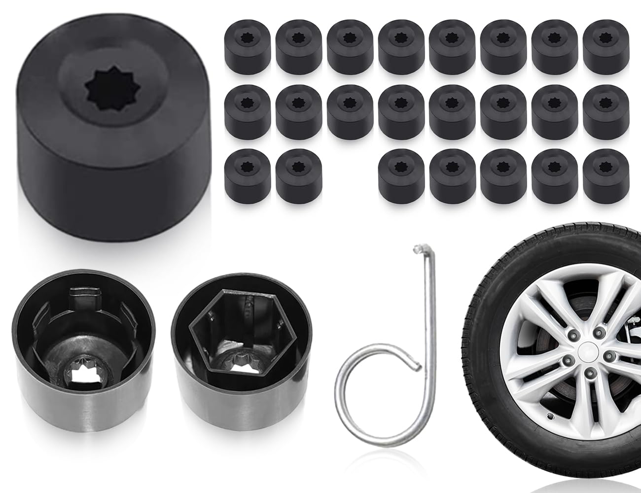 ZoeTekway 17mm Radschraubenkappen, 23 Stück Schraubenabdeckung Auto Radkappen, 5 Stück Anti-Diebstahl Sperrschraubenkappe + 18 Stück Normal Auto Radkappen, Kompatibel mit VW und Audi ZoeTekway 17mm Radschraubenkappen, 23 Stück Schraubenabdeckung Auto Radkappen, 5 Stück Anti-Diebstahl Sperrschraubenkappe + 18 Stück Normal Auto Radkappen, Kompatibel mit VW und Audi von ZoeTekway