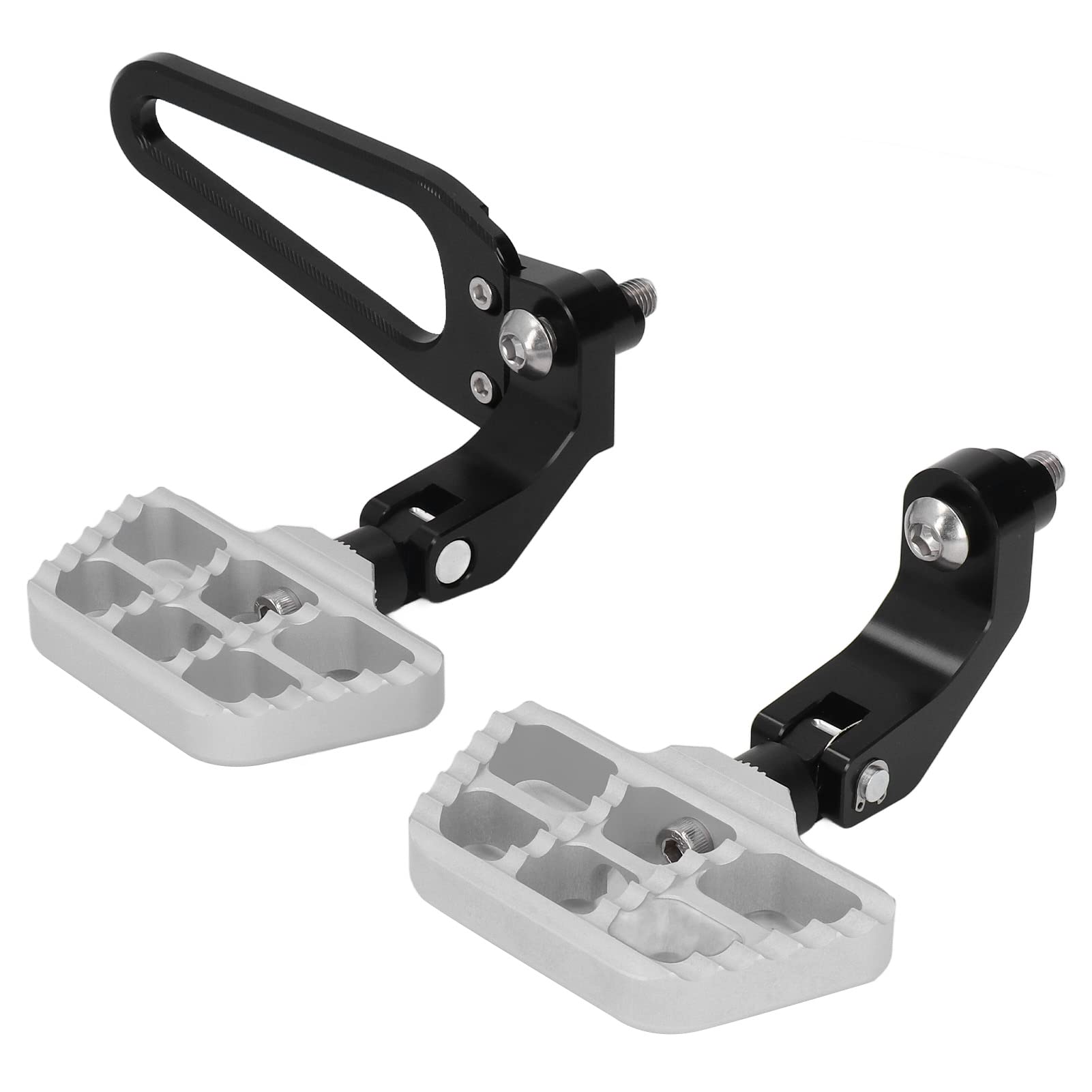 1 Paar einstellbare Motorrad -Heckfußstützen und Fußpelersatz für R18 2020 2022 in schwarzer Premium -CNC -Aluminium und Edelstahlmaterial Anodized Oberflächenbehandlung (Silber) von Zohisin