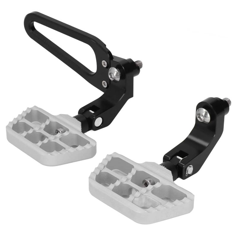 1 Paar einstellbare Motorrad -Heckfußstützen und Fußpelersatz für R18 2020 2022 in schwarzer Premium -CNC -Aluminium und Edelstahlmaterial Anodized Oberflächenbehandlung (Silber) von Zohisin