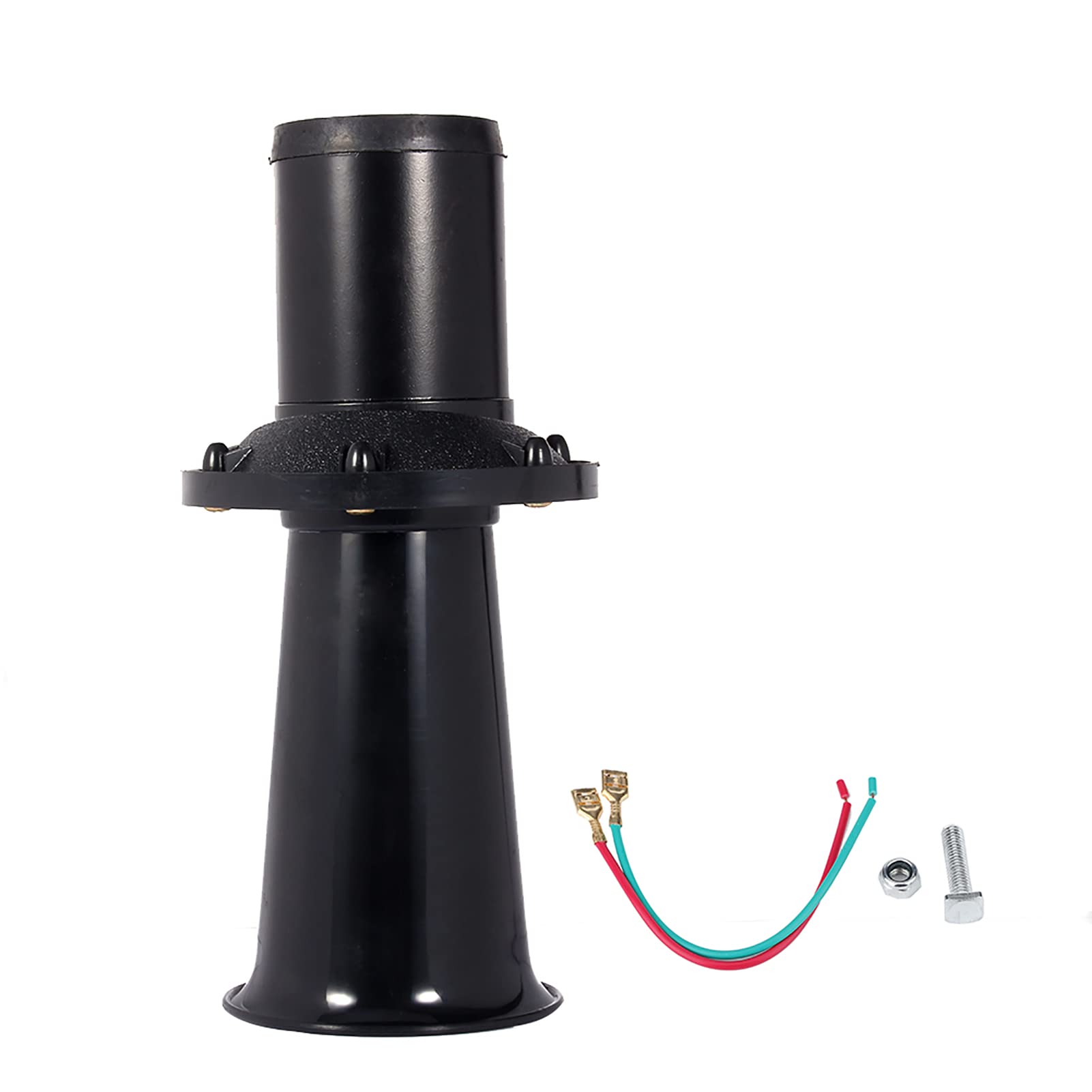 12V 110 dB Autowagen -LKW antike Vintage Old Style Horn Sirene Ahh Ooo Gah Ahooga Ooga Silber, der gute alte Erinnerungen zurückbringt und vom Hochleistungsmotor für laute Ausgabe (Schwarz) von Zohisin