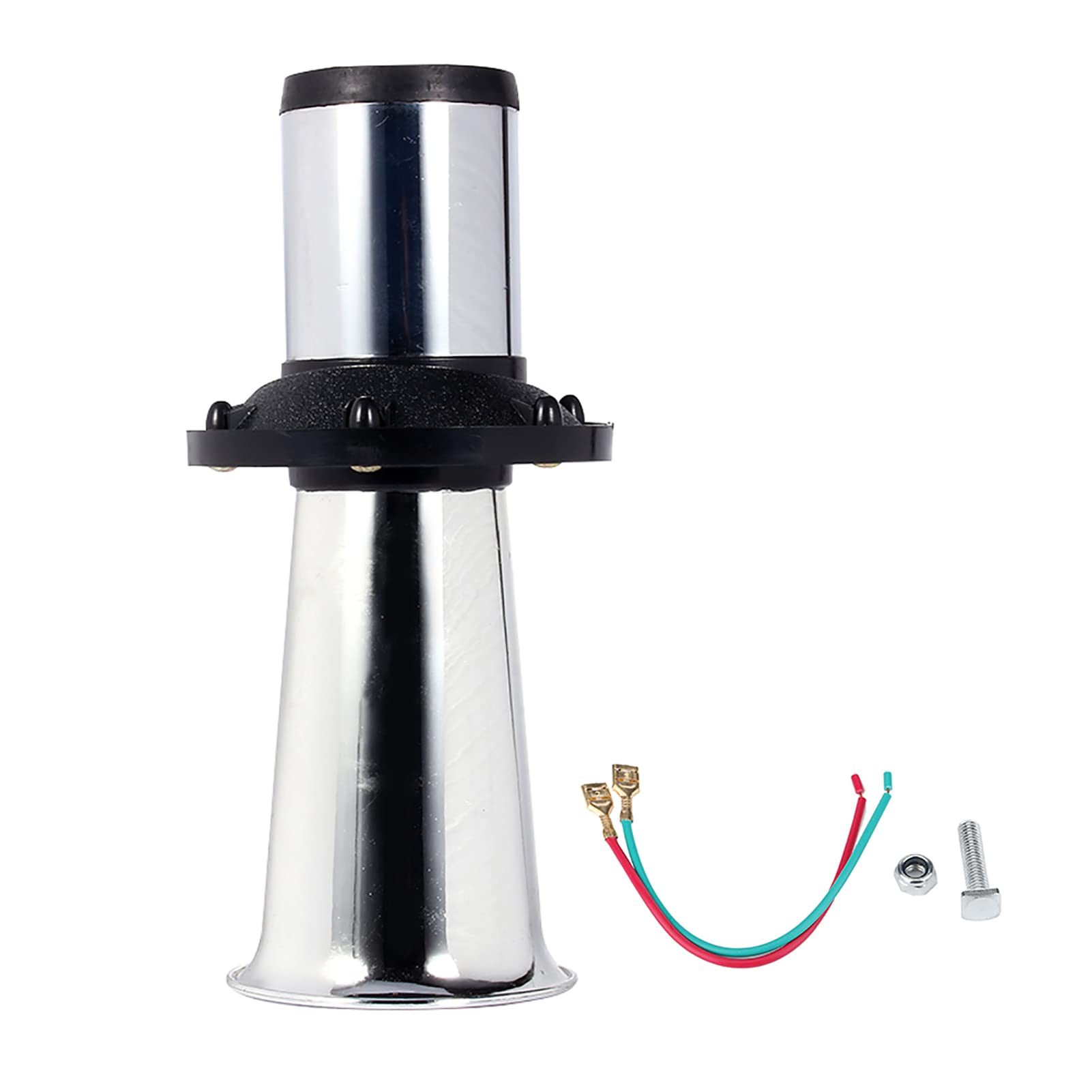 12V 110 dB Autowagen -LKW antike Vintage Old Style Horn Sirene Ahh Ooo Gah Ahooga Ooga Silber, der gute alte Erinnerungen zurückbringt und vom Hochleistungsmotor für laute Ausgabe (Silber) von Zohisin