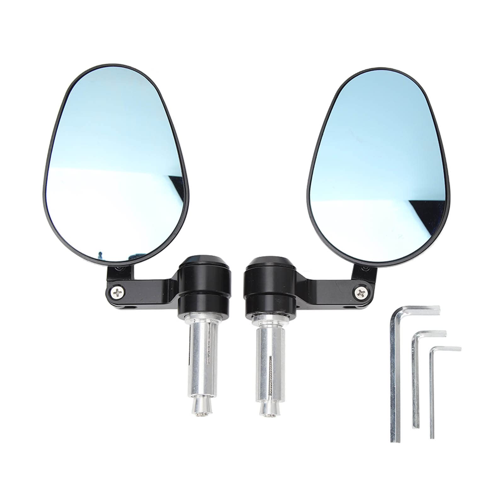 2 Motorrad-Rückspiegel, schwarz mit blauem Glas, blendfreier Lenker-Seitenspiegel, ideal für Motorräder und klare Sicht, blendfrei, verstellbares Design, einzigartige Dekoration, 2 Motorrad-Rückspiegel, schwarz mit blauem Glas, blendfreier Lenker-Seitenspiegel, ideal für Motorräder und klare Sicht, blendfrei, verstellbares Design, einzigartige Dekoration, von Zohisin