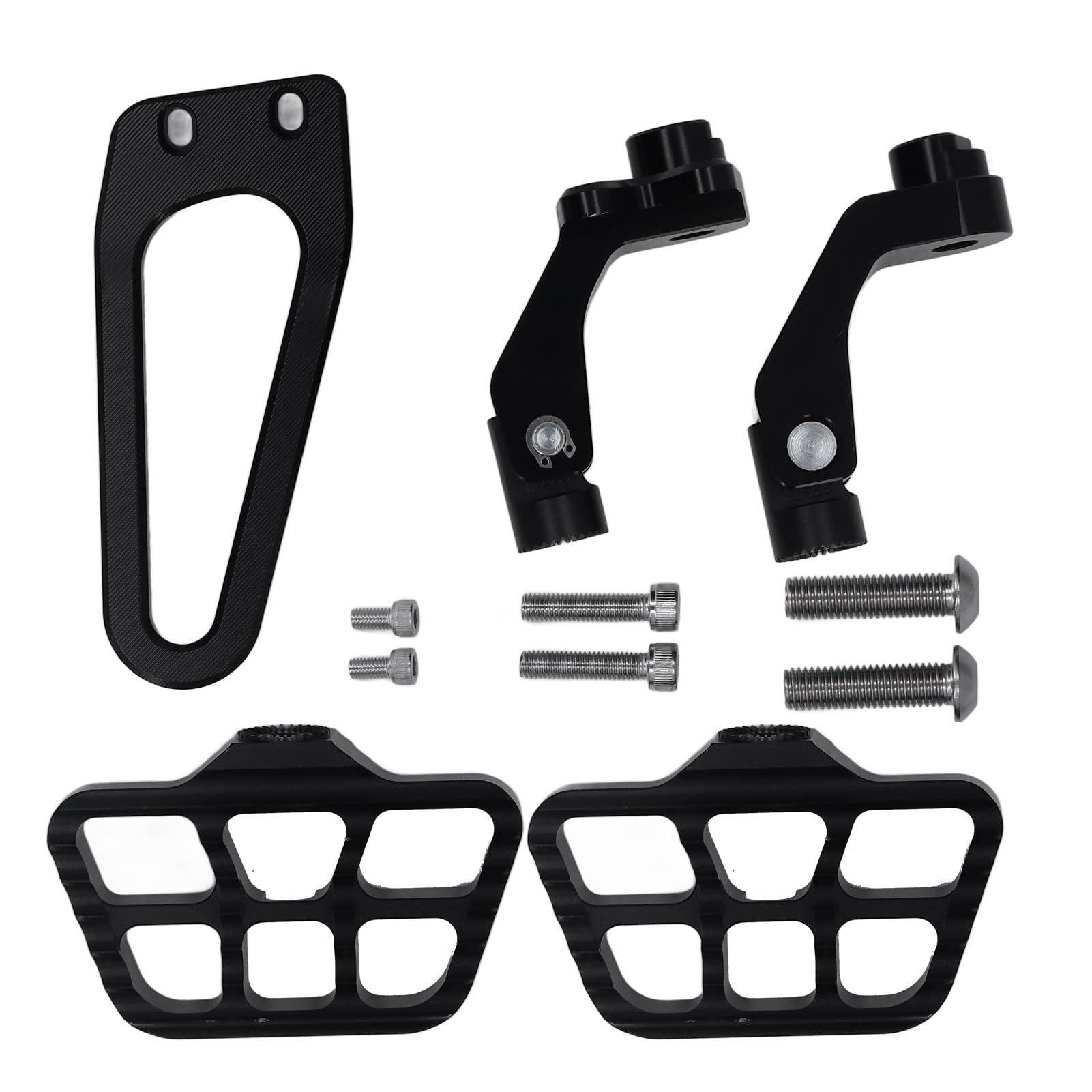 2 Stcs Heckpedal -Passagierfuß -Pedal -Peg -Links rechts Fußstützenhalter für R18 2020 und später in Silberfarbe mit Wellblech -ausgestattet rotatable 360 ​​Grad aus CNC (Black) von Zohisin
