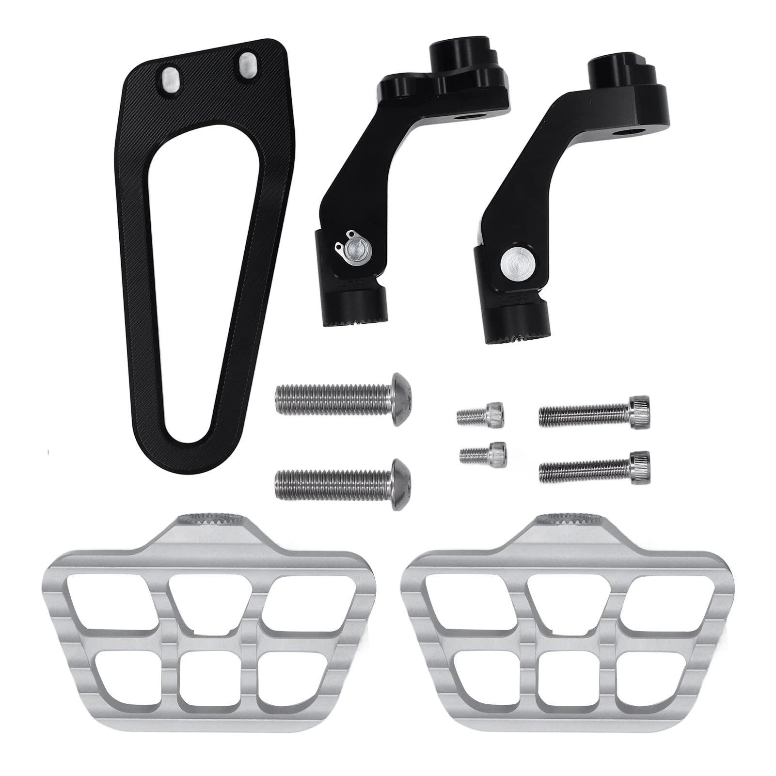 2 Stcs Heckpedal -Passagierfuß -Pedal -Peg -Links rechts Fußstützenhalter für R18 2020 und später in Silberfarbe mit Wellblech -ausgestattet rotatable 360 ​​Grad aus CNC (Silver) von Zohisin