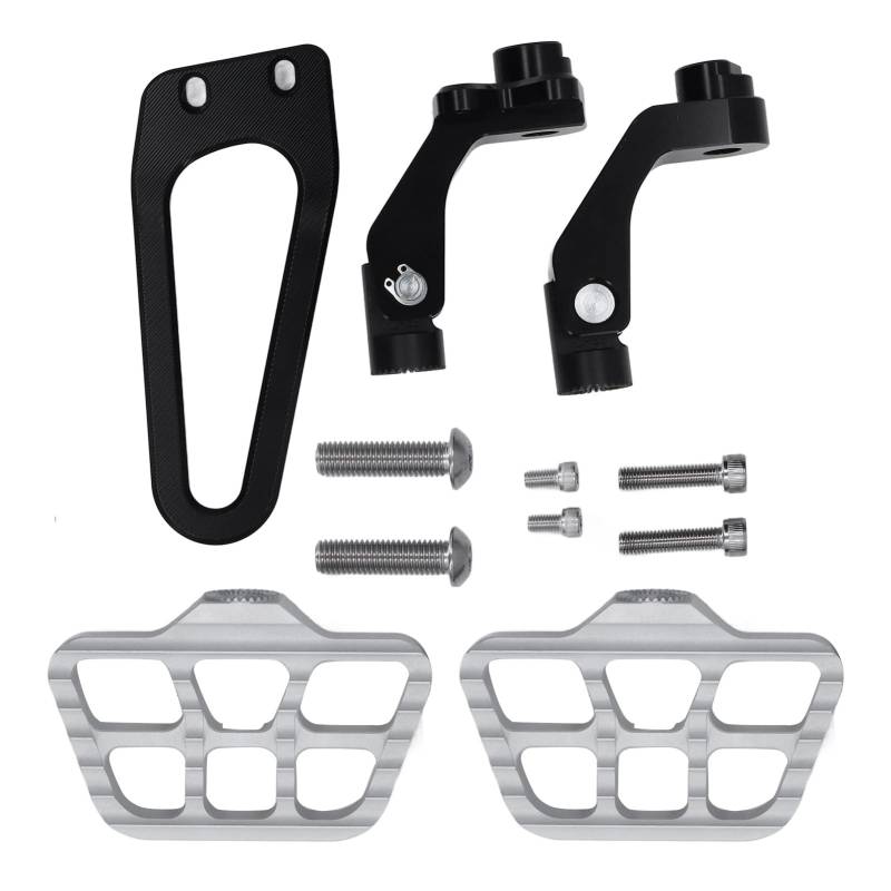 2 Stcs Heckpedal -Passagierfuß -Pedal -Peg -Links rechts Fußstützenhalter für R18 2020 und später in Silberfarbe mit Wellblech -ausgestattet rotatable 360 ​​Grad aus CNC (Silver) von Zohisin