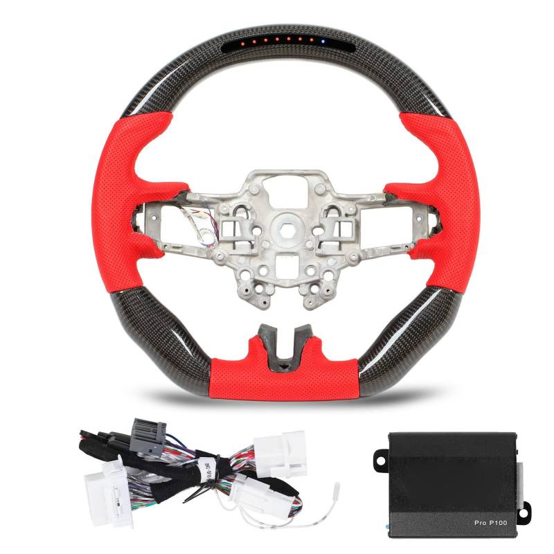 9 LEDs Schichtlichter Carbon Faserlenkradersatz Ersatz für EcoBoost GT Shelby 2018 2022 Hochleistungen mit Echtzeit Rev Reading Premium -Materialien und einfache Installation von Zohisin