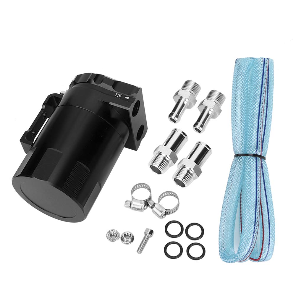 Aluminium Motoröl Catch Tank Verschnaufpause Können Reservoir Auto Modifikation Zubehör (Black) von Zohisin