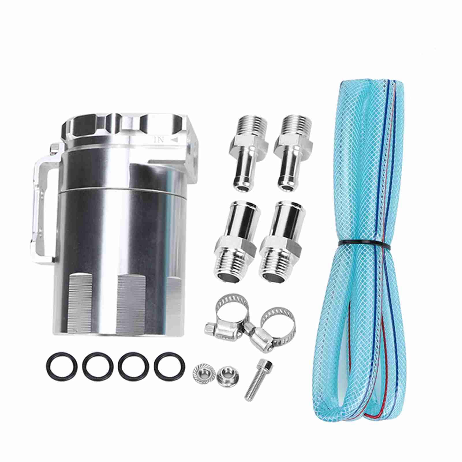 Aluminium Motoröl Catch Tank Verschnaufpause Können Reservoir Auto Modifikation Zubehör (Silver) von Zohisin
