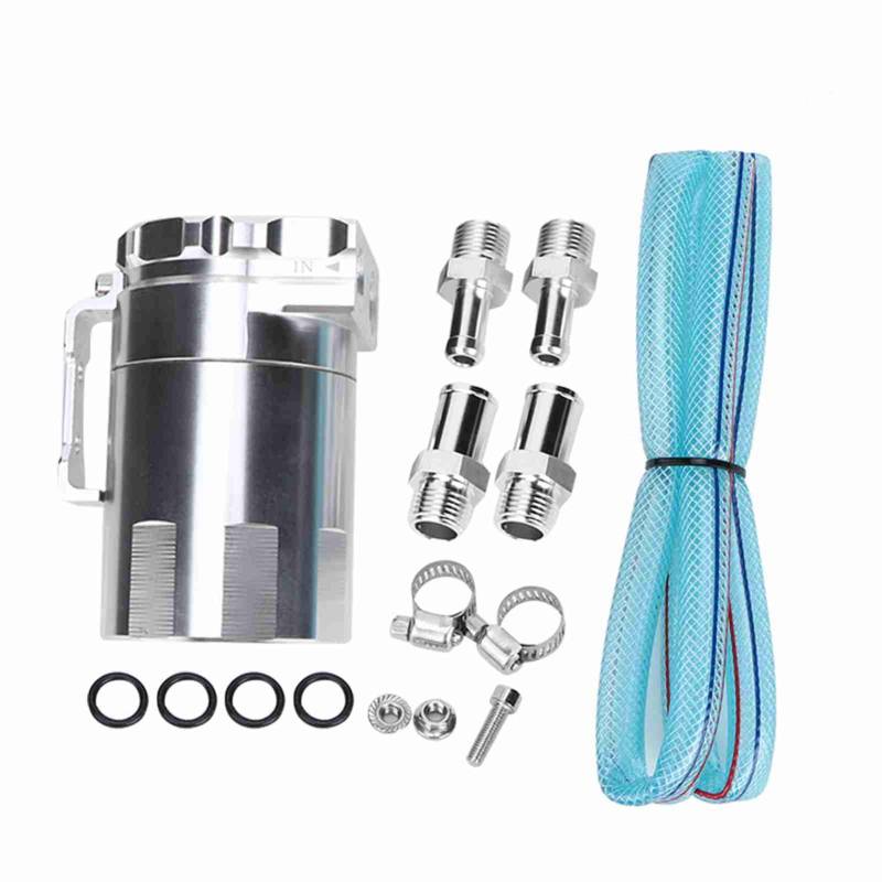 Aluminium Motoröl Catch Tank Verschnaufpause Können Reservoir Auto Modifikation Zubehör (Silver) von Zohisin