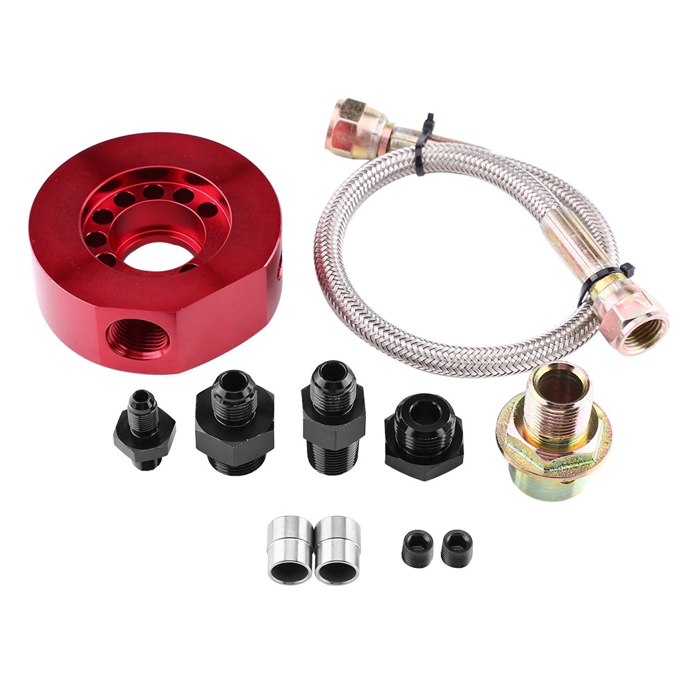 Auto Motorölversorgung Ölfilter -Sandwichplattenkühler -Adapter -Kit für LS B20 (Rot) von Zohisin