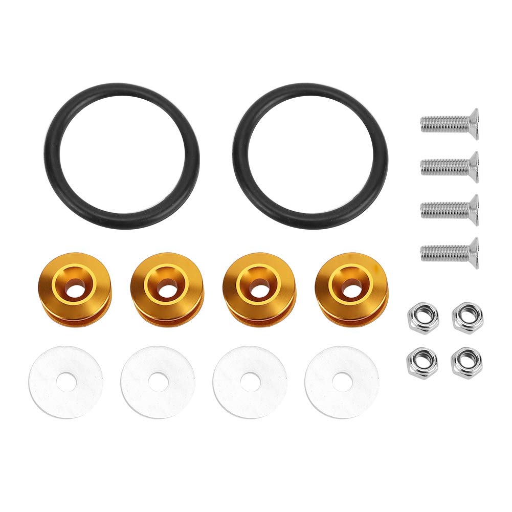 Buntes Schnellverschluss-Set aus Gummiringen, ideal für Stoßstangen, Kofferraumdeckel und Schmutzfänger. Hergestellt aus hochwertiger Luftfahrt-Aluminiumlegierung. Leicht und (Gold) von Zohisin