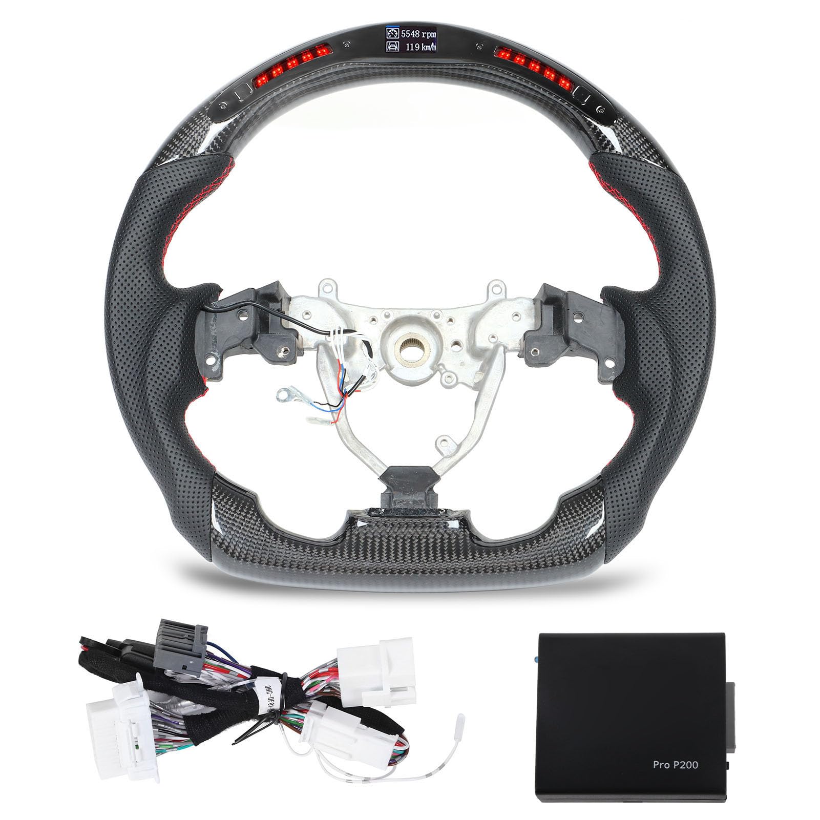 Carbon -Faser -LED -Schaltlichter Anzeige Lenkrad Perforiertes Leder für Is 2006 2013 Verbessern Sie Ihr Fahrerlebnis mit verstellbaren LED -Leuchten feiner Verarbeitung und Carbon -Faser -LED -Schaltlichter Anzeige Lenkrad Perforiertes Leder für Is 2006 2013 Verbessern Sie Ihr Fahrerlebnis mit verstellbaren LED -Leuchten feiner Verarbeitung und von Zohisin