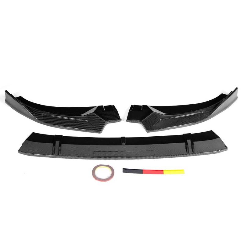Kohlefaser-Textur Auto-Front-Stoßstange Lip Spoiler speziell für C8 Sport 2019 mit dreistufigem Design aus hochwertigem ABS-Material leicht und flexibel, um Ihr Auto vor von Zohisin