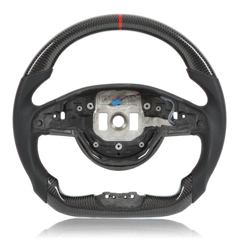 Kohlefaserlenkrad Lenkrad Perforatiertes Lederersatz für mehrere AMG, einschließlich 5 C43 C63 E63 S63 W205 W213 W222 mit flachem Boden D -Typ Design rotes Nähen und perforierte von Zohisin