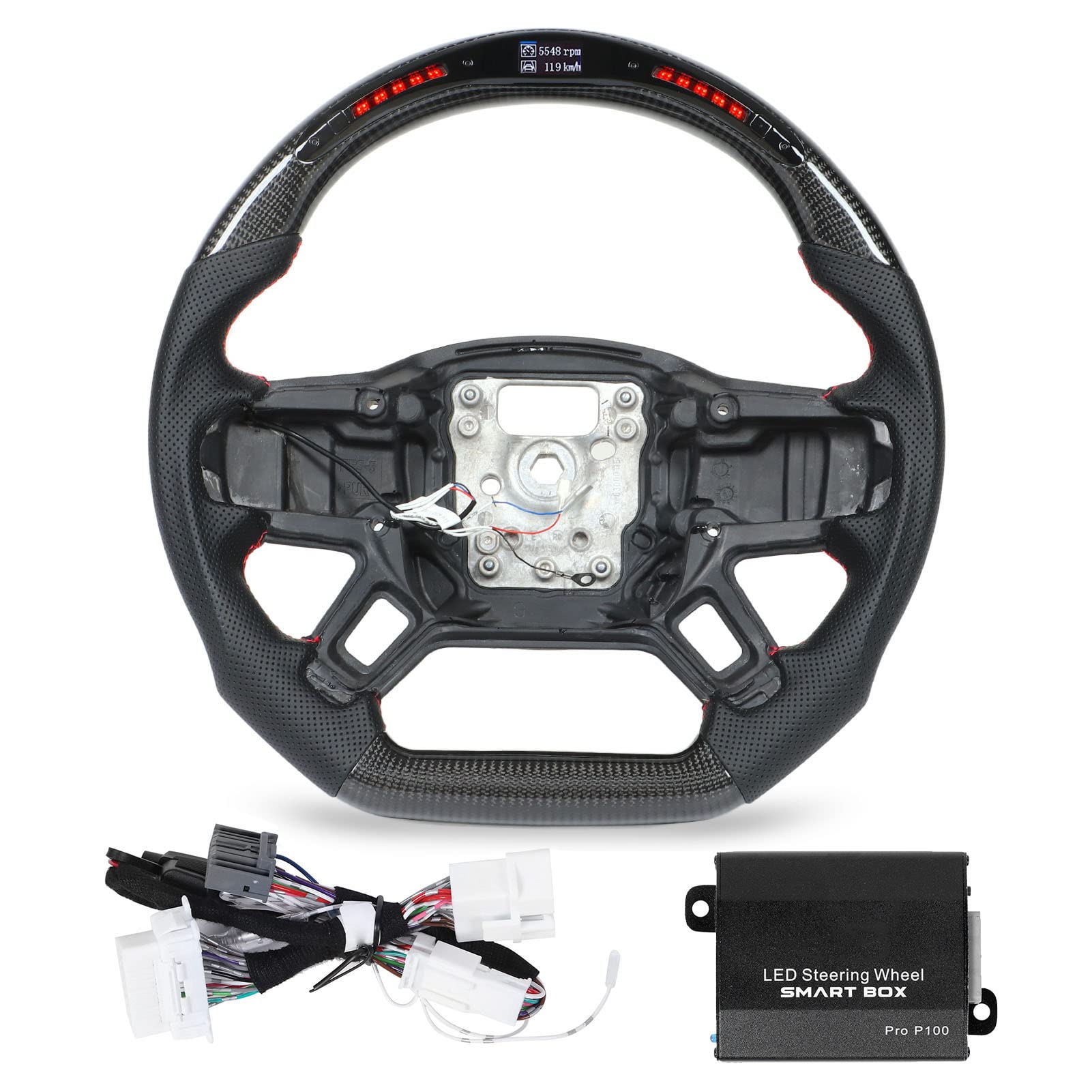 LED-Umschalt leuchten Kohle faser Lenkrad Ersatz für Defender 90 110 L663 2020 bis 20 LED-Leuchten Smart Display Echtzeit-Daten und Flat Bottom Racing Design von Zohisin