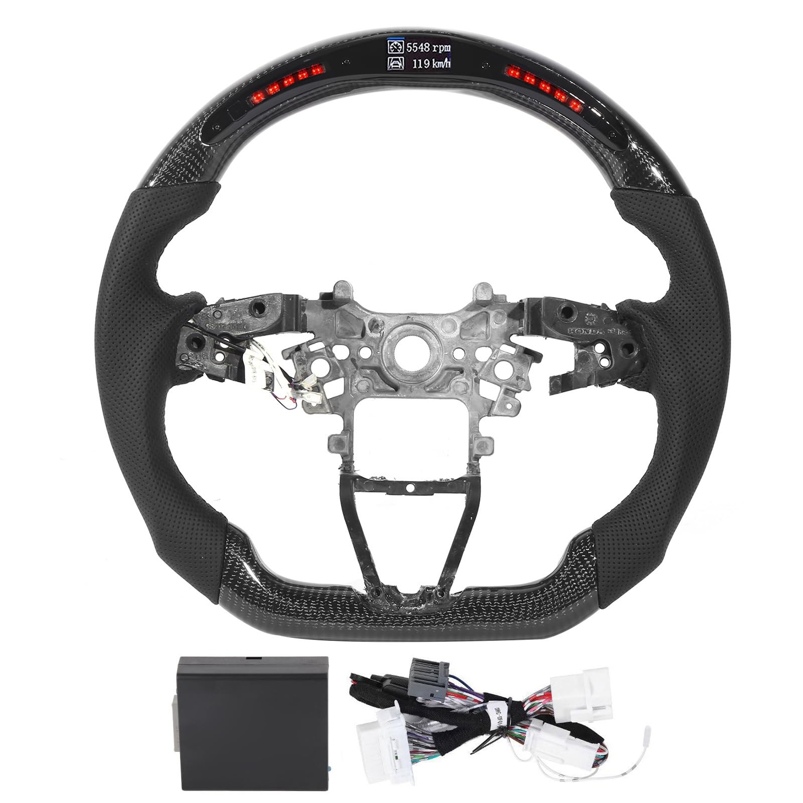 Lenkrad LED Performance Nappaleder Automodifikation Passend für Accord 2018 2020 Mit LED-Schaltanzeige, einstellbarer Drehzahl und RGB-Farbanzeige, Echtzeitdaten und Lenkrad LED Performance Nappaleder Automodifikation Passend für Accord 2018 2020 Mit LED-Schaltanzeige, einstellbarer Drehzahl und RGB-Farbanzeige, Echtzeitdaten und von Zohisin