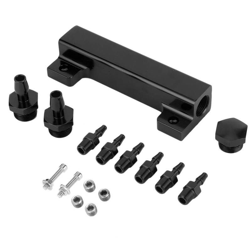 Universal 6 Port Vakuum Block Ansaugkrümmer Kit Brennstoff Gas Wastegate Turbo Boost (Black) von Zohisin