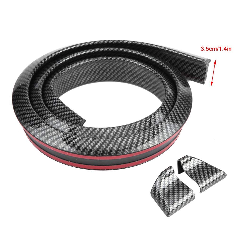 Zohisin 1 5m 4 9 Fuß Kohle Faser Weich Gummi Auto Dach Kofferraum Spoiler Flügel Lip Sticker Schutz mit Kohlefaser-Textur Universal Fit für die meisten Autos und LKWs (3.5cm) von Zohisin