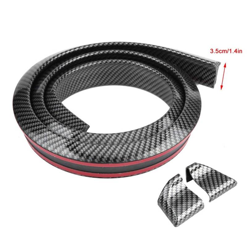 Zohisin 1 5m 4 9 Fuß Kohle Faser Weich Gummi Auto Dach Kofferraum Spoiler Flügel Lip Sticker Schutz mit Kohlefaser-Textur Universal Fit für die meisten Autos und LKWs (3.5cm) von Zohisin