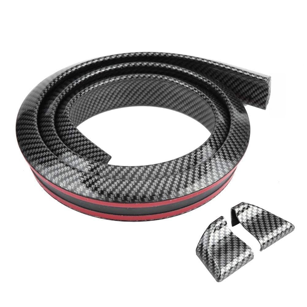 Zohisin 1 5m 4 9 Fuß Kohle Faser Weich Gummi Auto Dach Kofferraum Spoiler Flügel Lip Sticker Schutz mit Kohlefaser-Textur Universal Fit für die meisten Autos und LKWs (4.5CM) von Zohisin