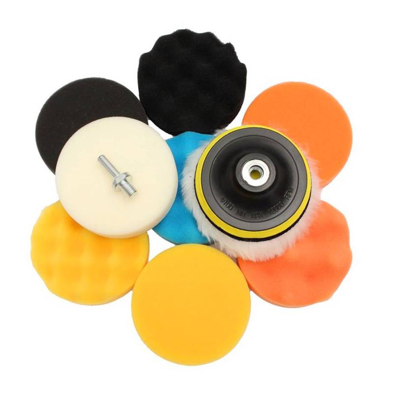 Zohisin 11pcs 7 Zoll Schwamm Buffing Polishing Waxing Pad Kit für Autopolierer Puffer mit Drilladapter und verschiedenen Größen für mehrere Ausmöglichkeiten erhältlich (4 Zoll) von Zohisin