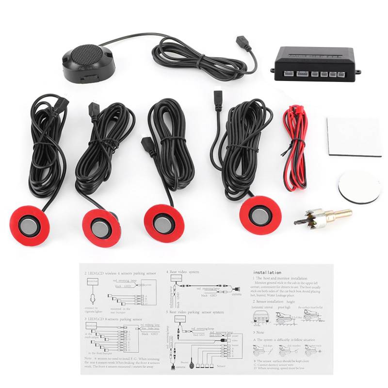 Zohisin 165 -mm -Auto -Backup -sensor -Umkehrhilfe mit Auxiliary -Kit im Auxiliary -Kit in blau rot grau silberweißen Schwarze Freams verwendet fortgeschrittener Chipsatz 0 2 5 m (Silber) von Zohisin